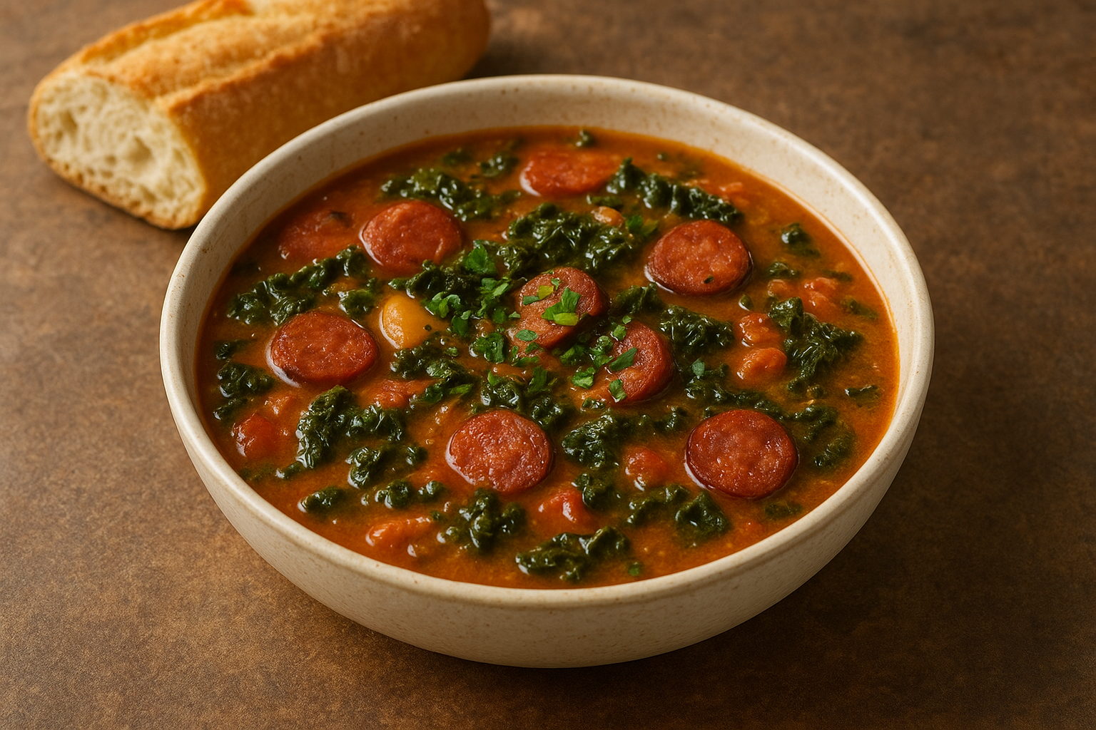 Soep met chorizo en boerenkool